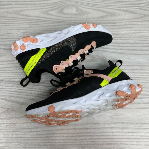 Nike React Element 55 Running Shoes SZ 6.5 Black Coral CD6964002 Lace Up Low Top - Picture 13 of 13